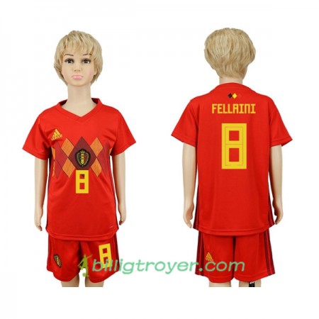 Billige Fotballdrakter Belgia Fellaini 8 Barn VM 2018 Hjemmedraktsett